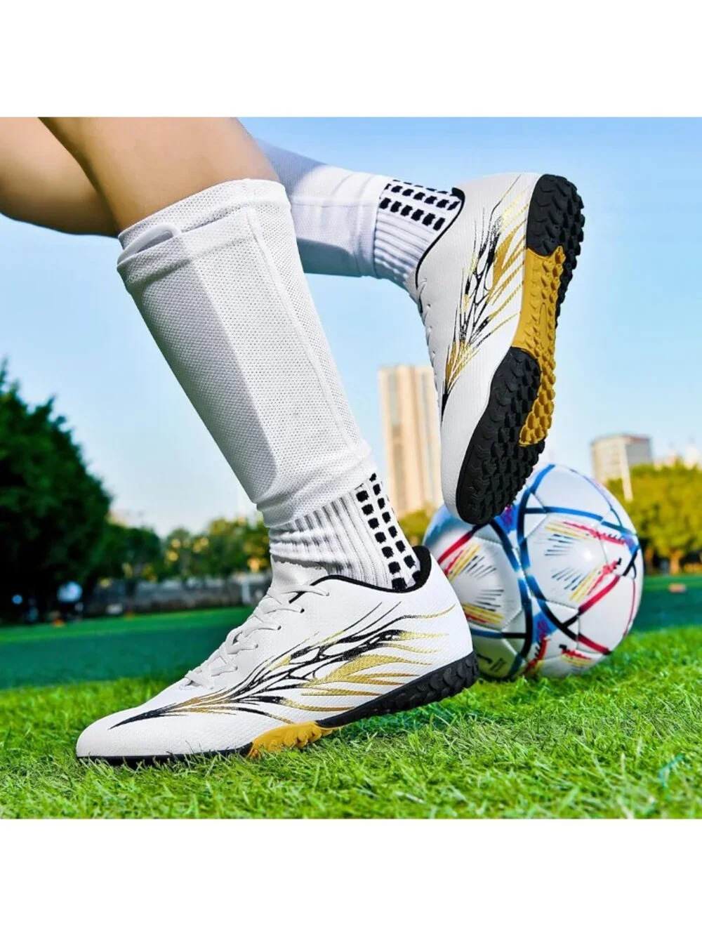 Unisex Indoor Soccer Cleats - Turf & Field Shoes, High Ankle, Wide Fit Football
